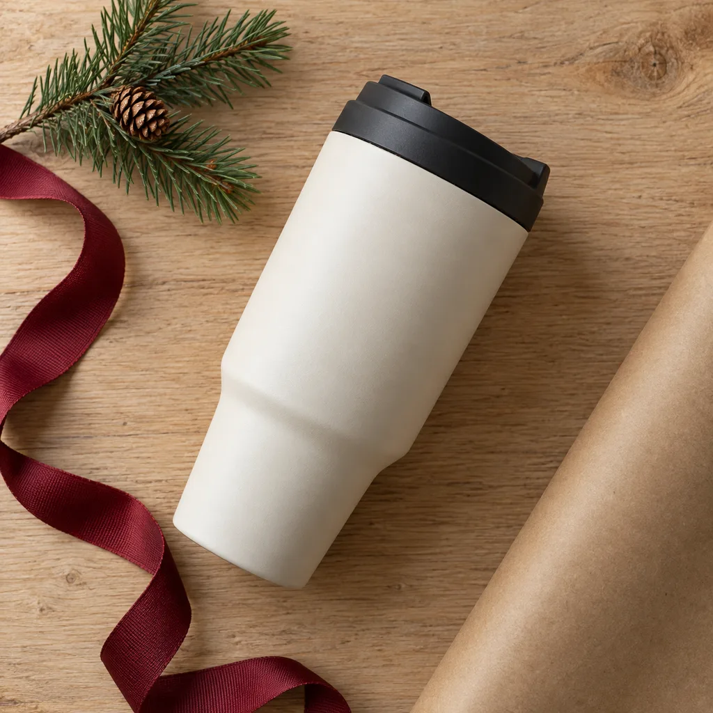 Representative photo-style image of vehicle cup holder compatible mug — generated, not a specific product