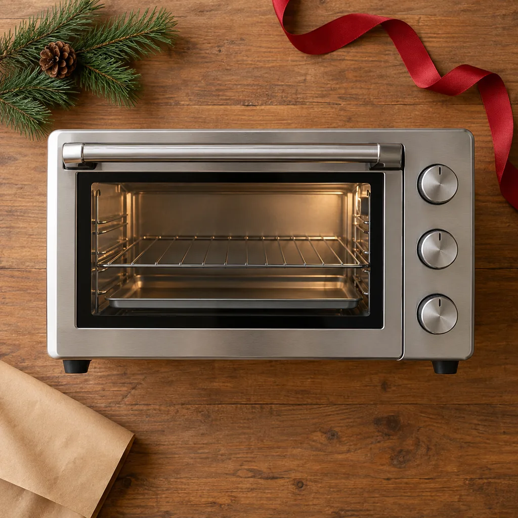 Representative photo-style image of versatile countertop toaster oven — generated, not a specific product
