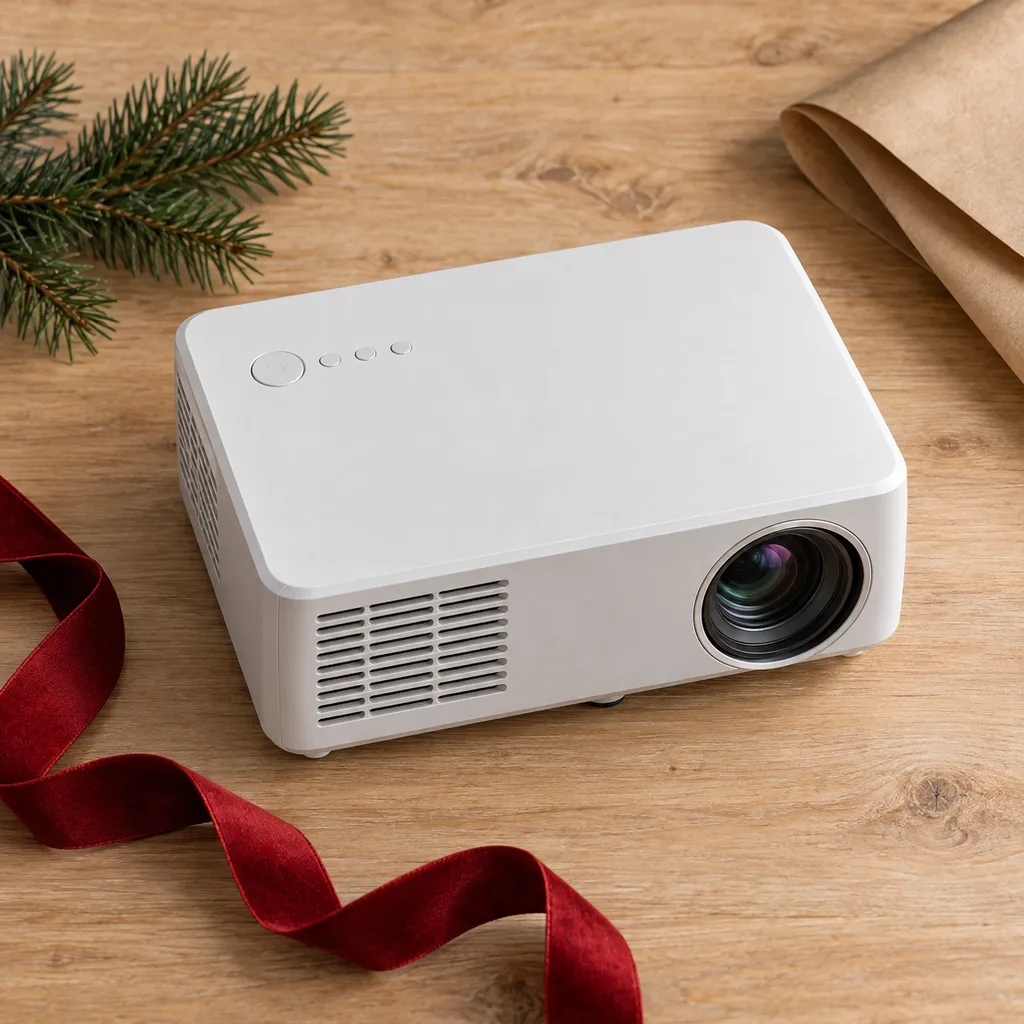 Representative photo-style image of versatile entry-level multimedia projector — generated, not a specific product