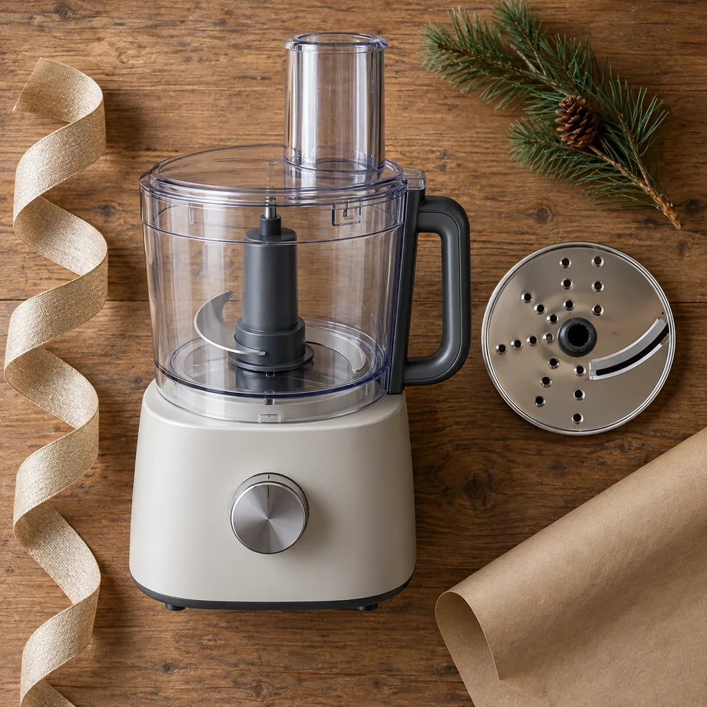 Representative photo-style image of versatile kitchen food processor — generated, not a specific product
