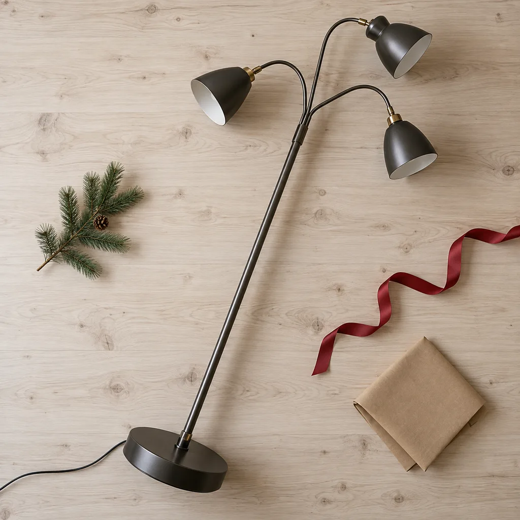 Representative photo-style image of versatile multi-head tree floor lamp — generated, not a specific product