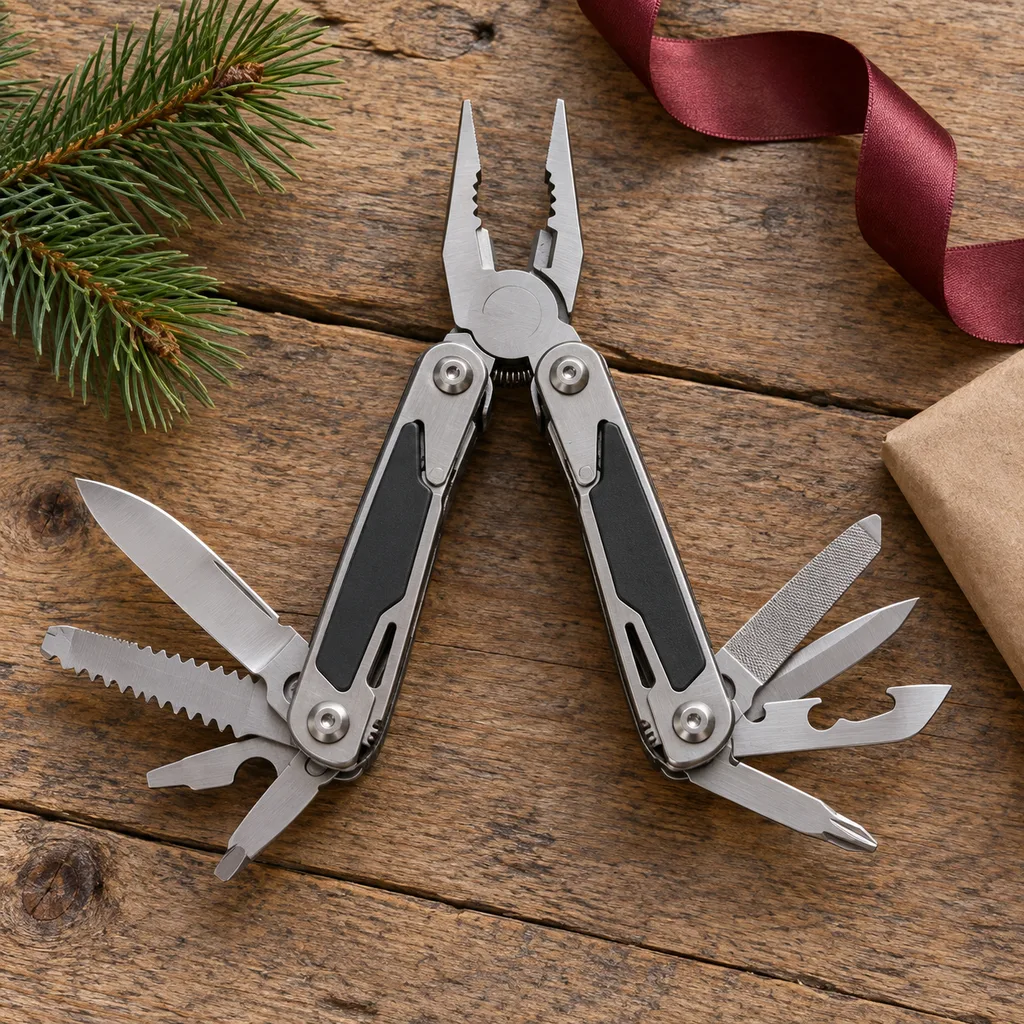 Representative photo-style image of versatile outdoor multi-tool — generated, not a specific product