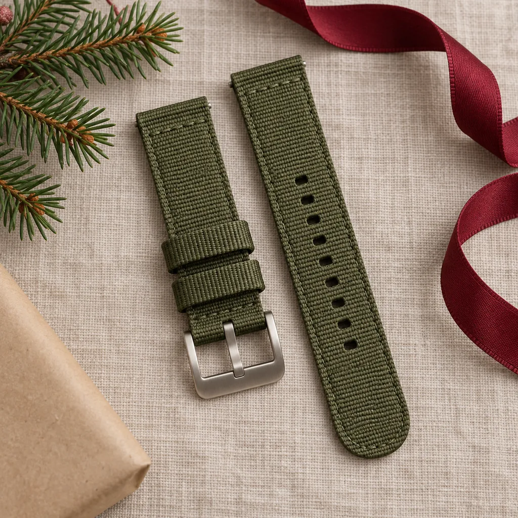 Representative photo-style image of versatile rugged nylon watch band — generated, not a specific product