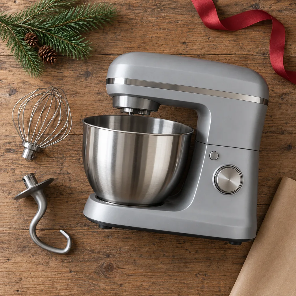 Representative photo-style image of versatile stand mixer appliance — generated, not a specific product