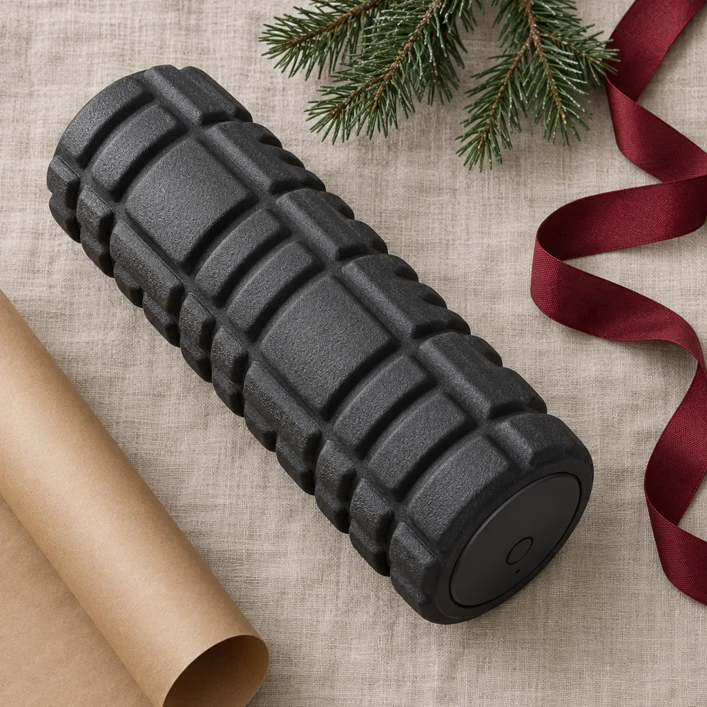 Representative photo-style image of vibrating massage foam roller — generated, not a specific product