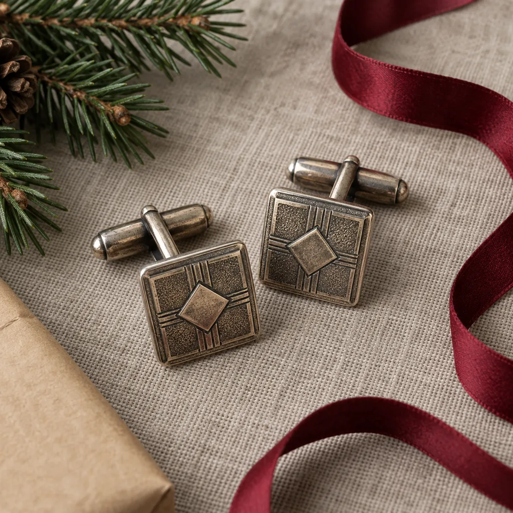 Representative photo-style image of vintage cufflinks — generated, not a specific product