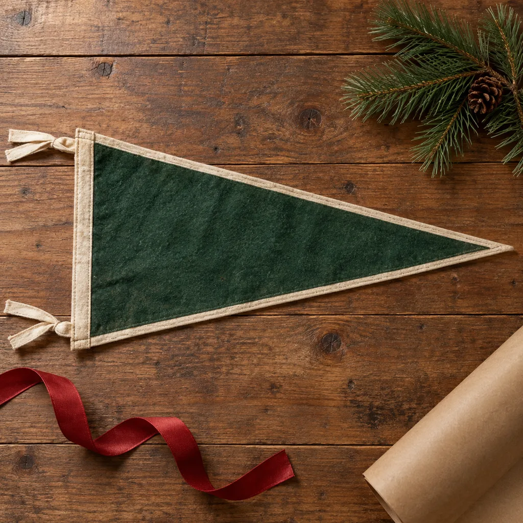 Representative photo-style image of vintage sports team pennant — generated, not a specific product
