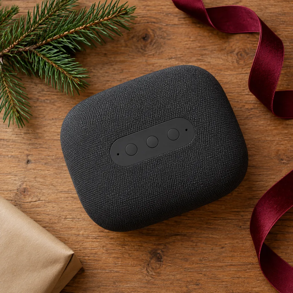 Representative photo-style image of voice assistant smart speaker — generated, not a specific product