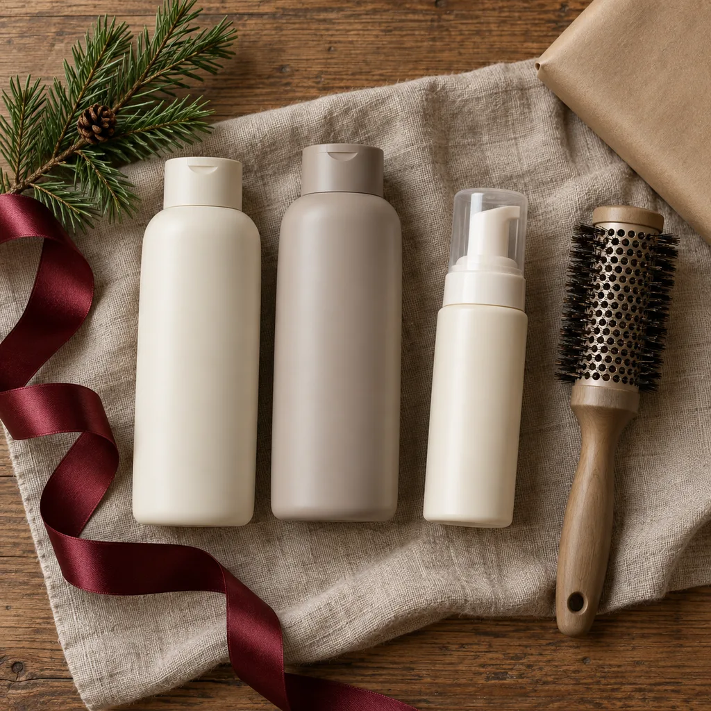 Representative photo-style image of volumizing and thickening hair kit — generated, not a specific product