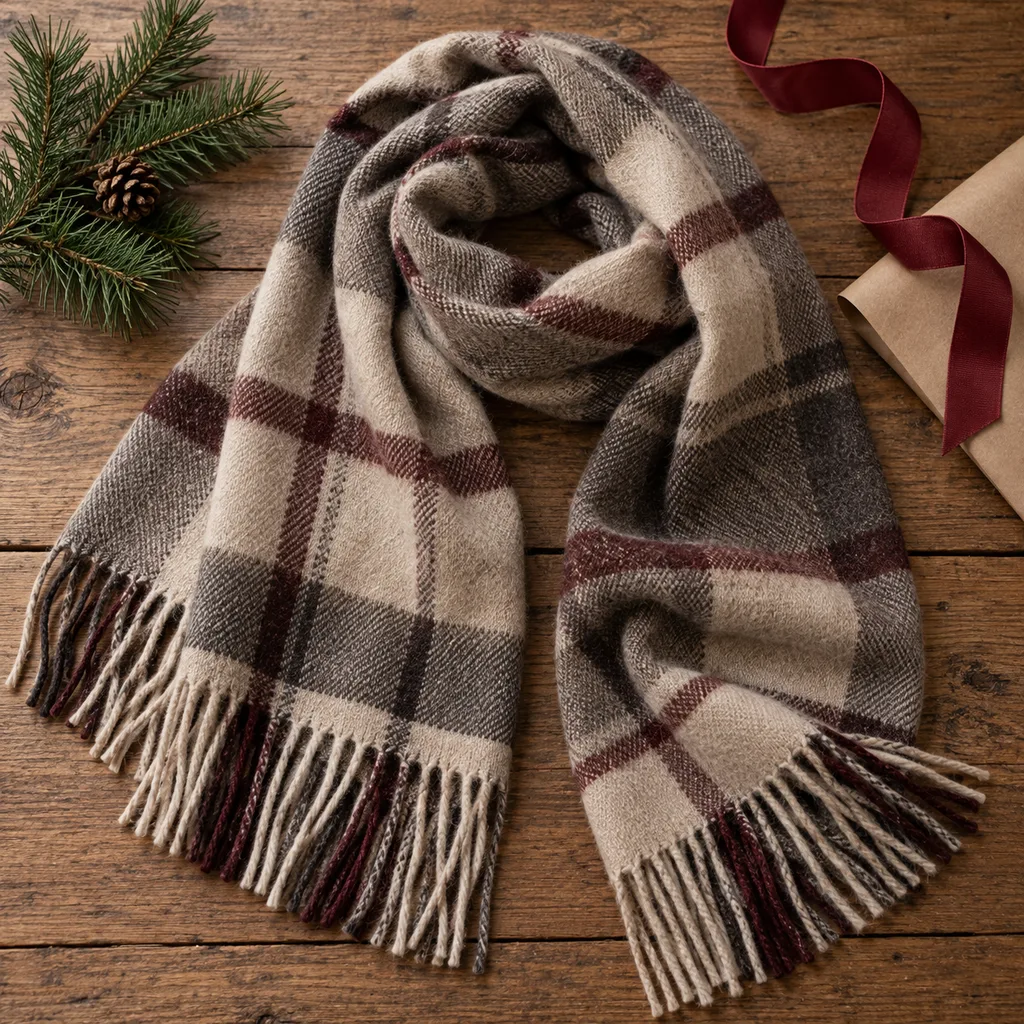 Representative photo-style image of warm wool blend scarf — generated, not a specific product