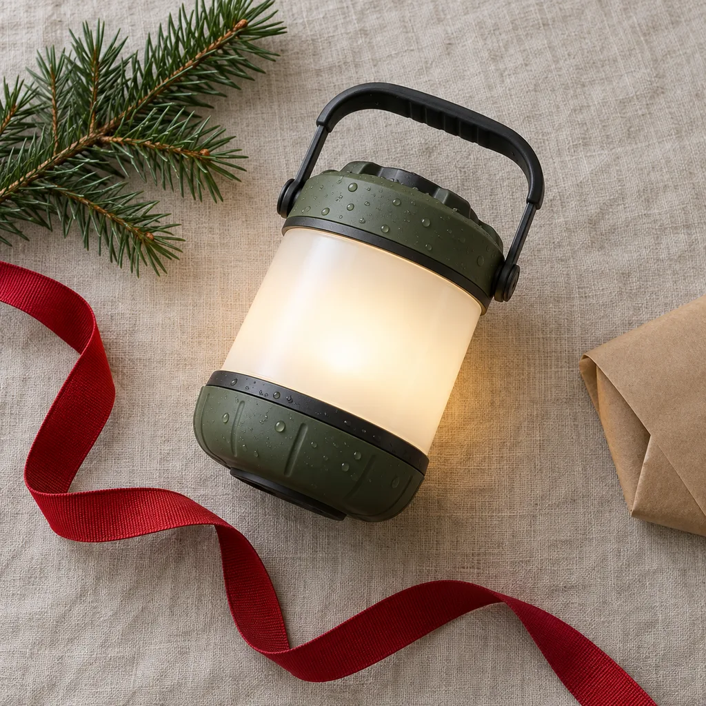Representative photo-style image of waterproof floating camp lantern — generated, not a specific product