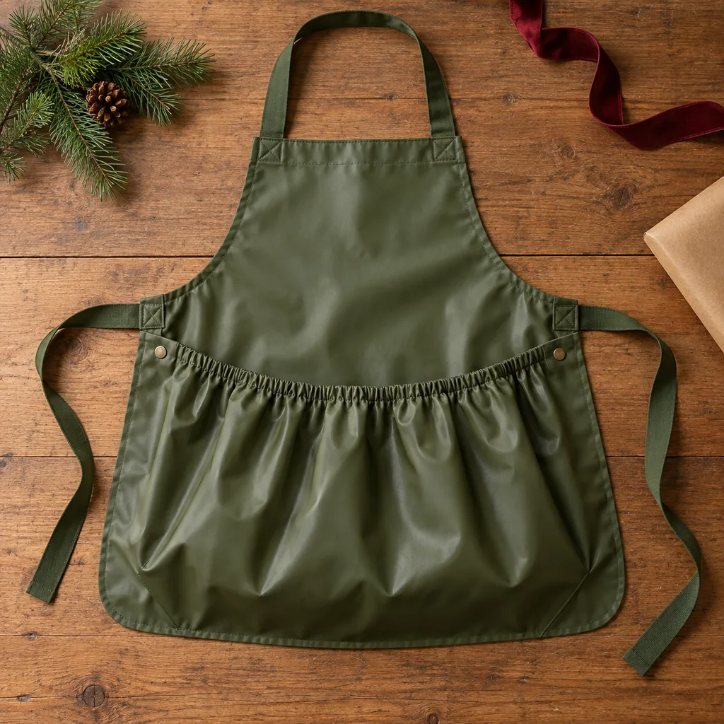 Representative photo-style image of waterproof gardening harvest apron — generated, not a specific product
