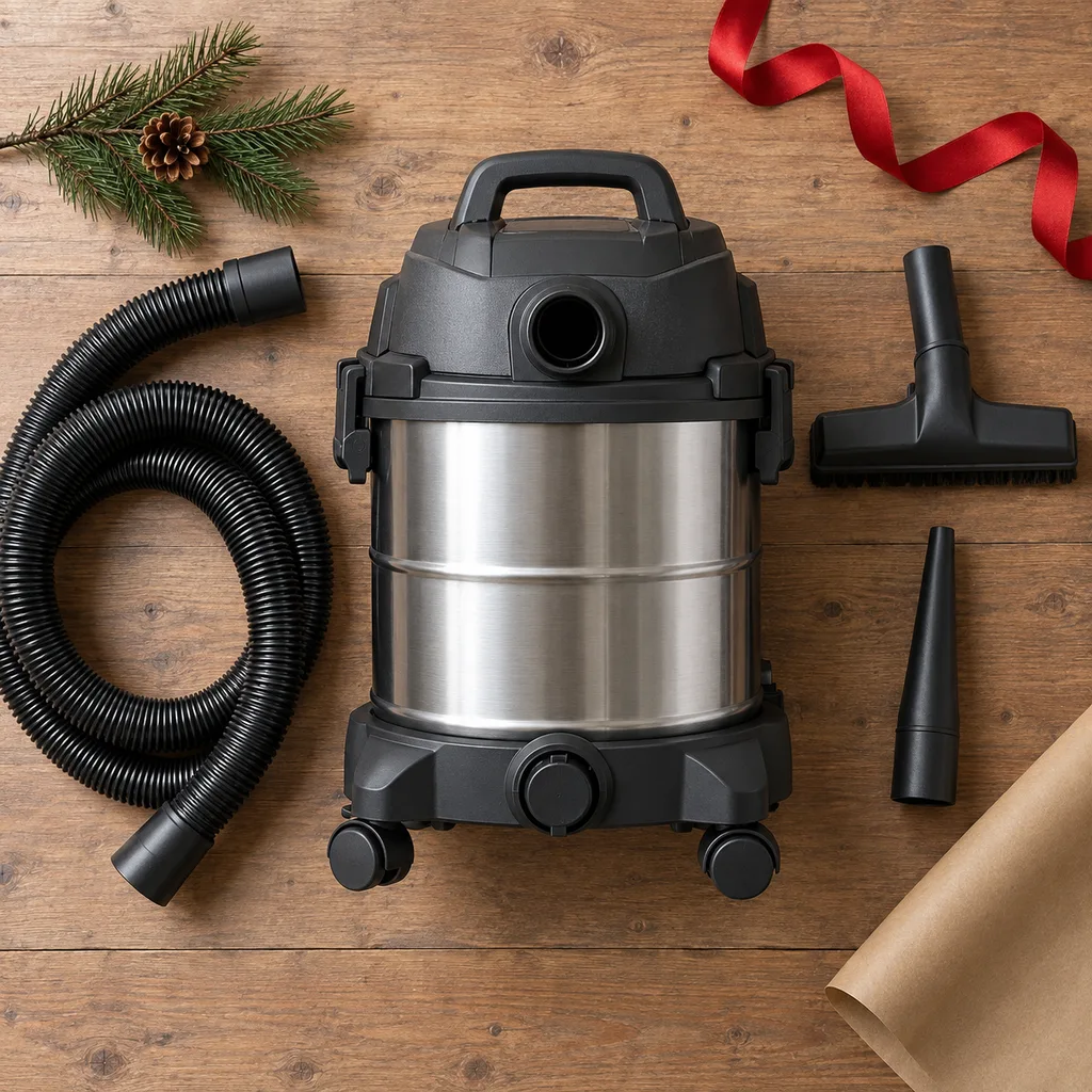 Representative photo-style image of wet dry vacuum with blower function — generated, not a specific product