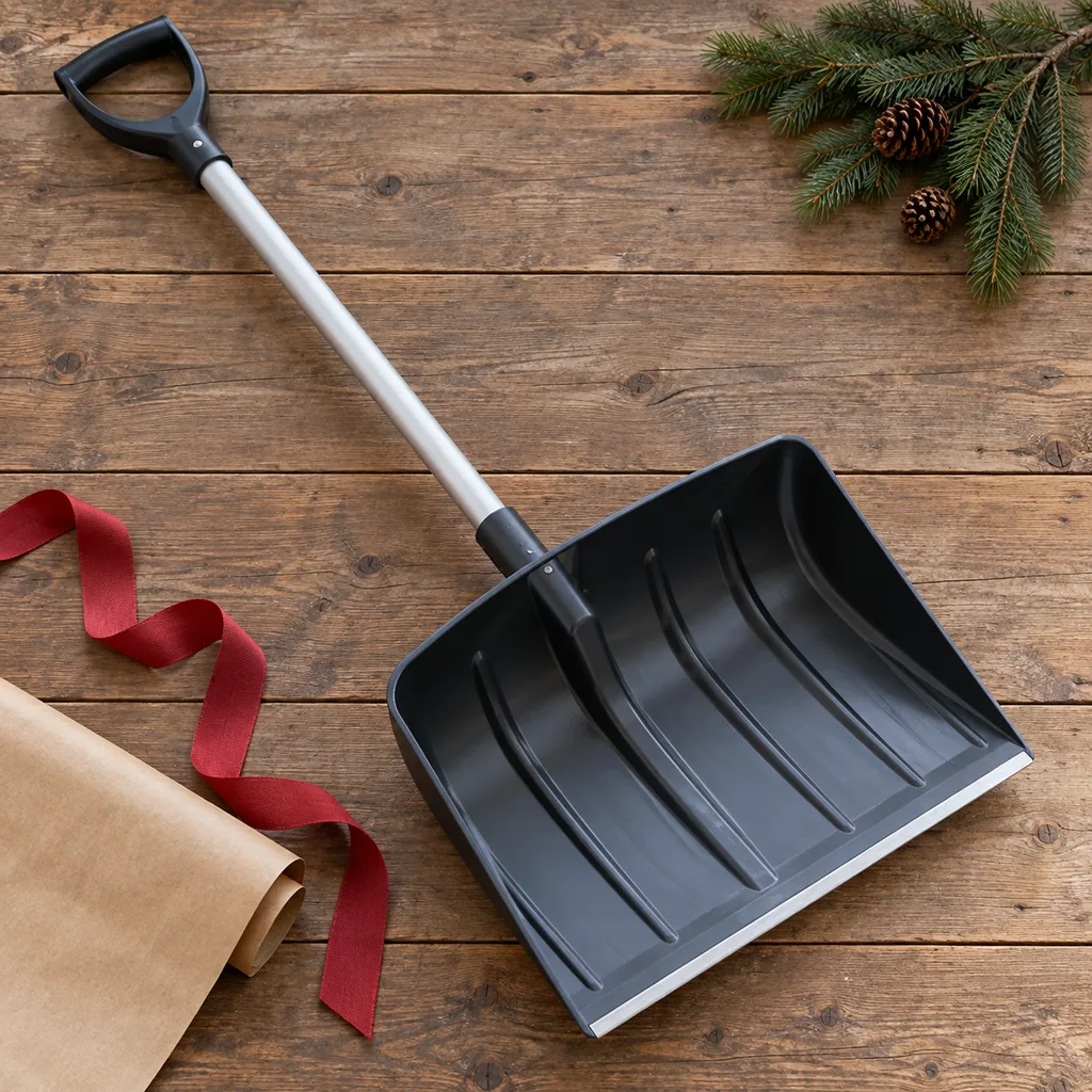 Representative photo-style image of snow scoop shovel — generated, not a specific product
