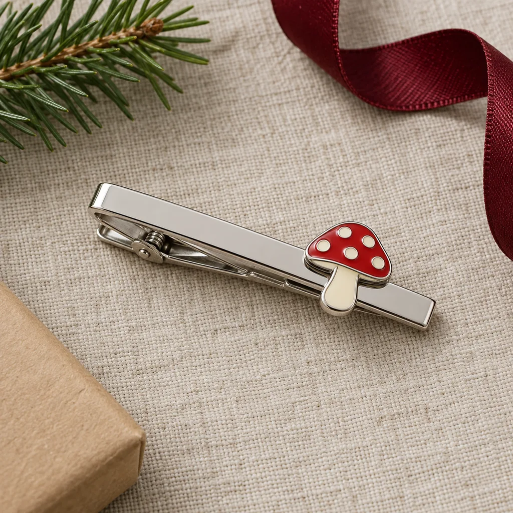 Representative photo-style image of whimsical novelty themed tie clip — generated, not a specific product