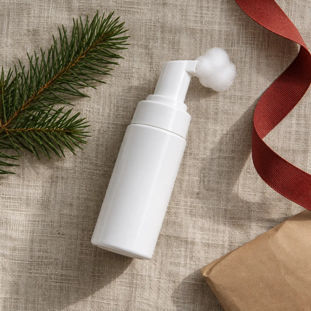 Representative photo-style image of whitening foam cleanser — generated, not a specific product
