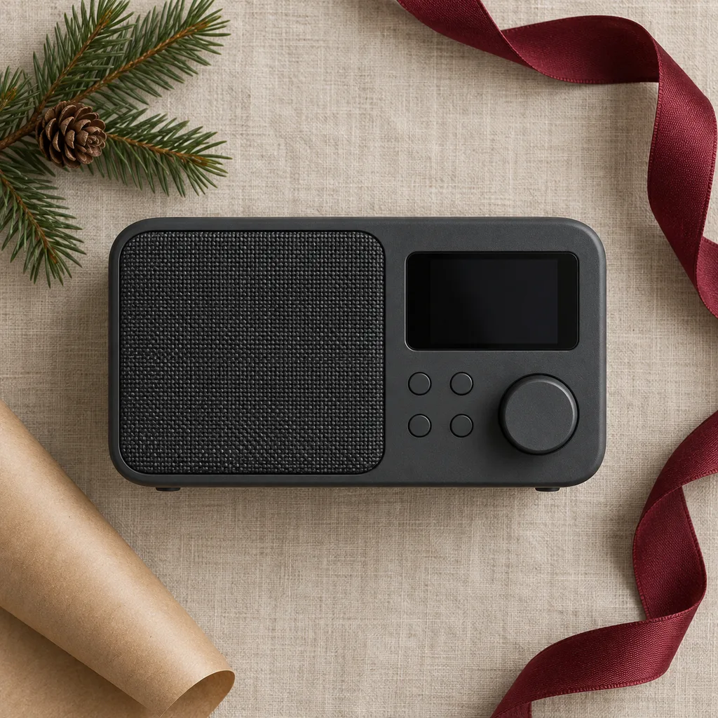 Representative photo-style image of wi-fi internet streaming radio — generated, not a specific product