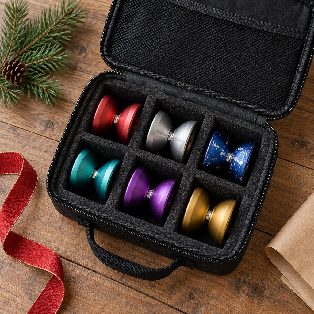Representative photo-style image of yo-yo carrying and storage case — generated, not a specific product